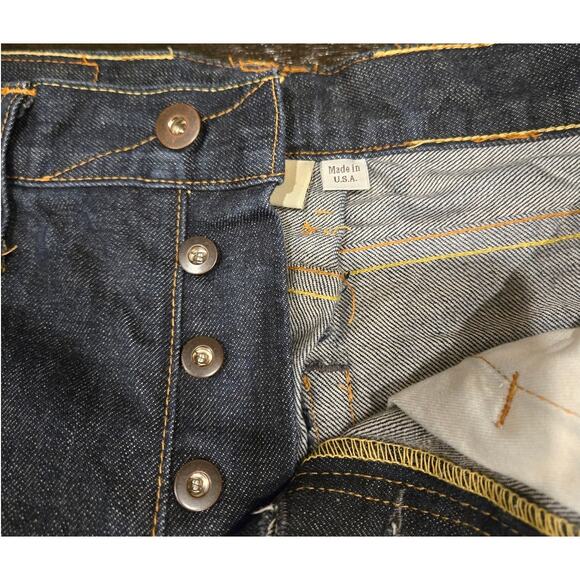 Raleigh Denim Jeans Handcrafted Made USA Dark Wash Mens 32X36 Slim Mid-rise - Picture 13 of 15